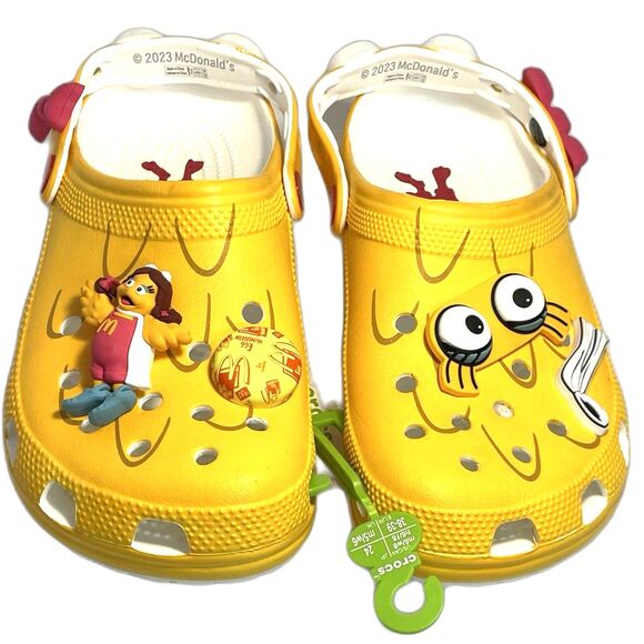Crocs Mcdonald's Shoes Birdie Clogs Yellow M-6/W-8 collectors edition rare NEW - Picture 1 of 16